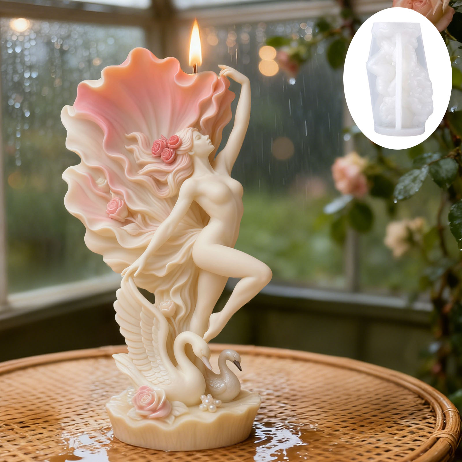 Scented Candle Luxury - Elegant Swan Dancer Candle Mold: Petal-shaped