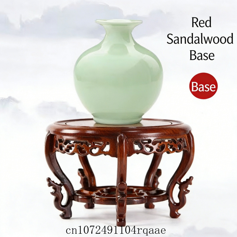 Crystal Ball Decor - Solid Wood Display Stand for Vase