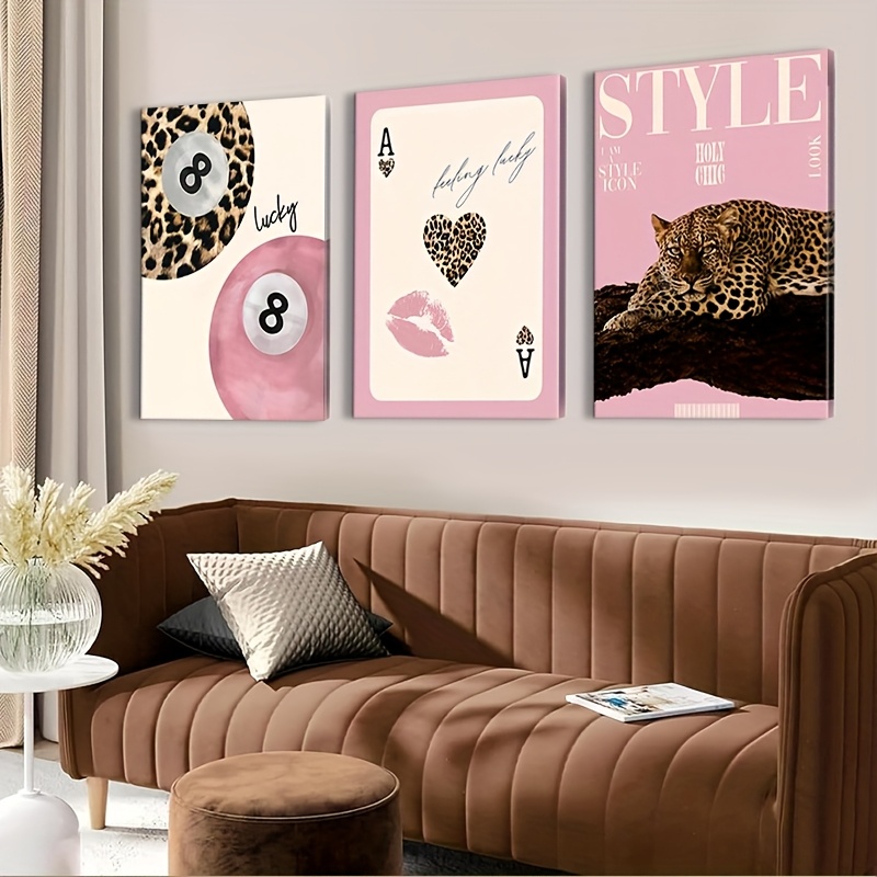 Luxury Lifestyle - 3pcs Leopard Cheetah Canvas Wall Art