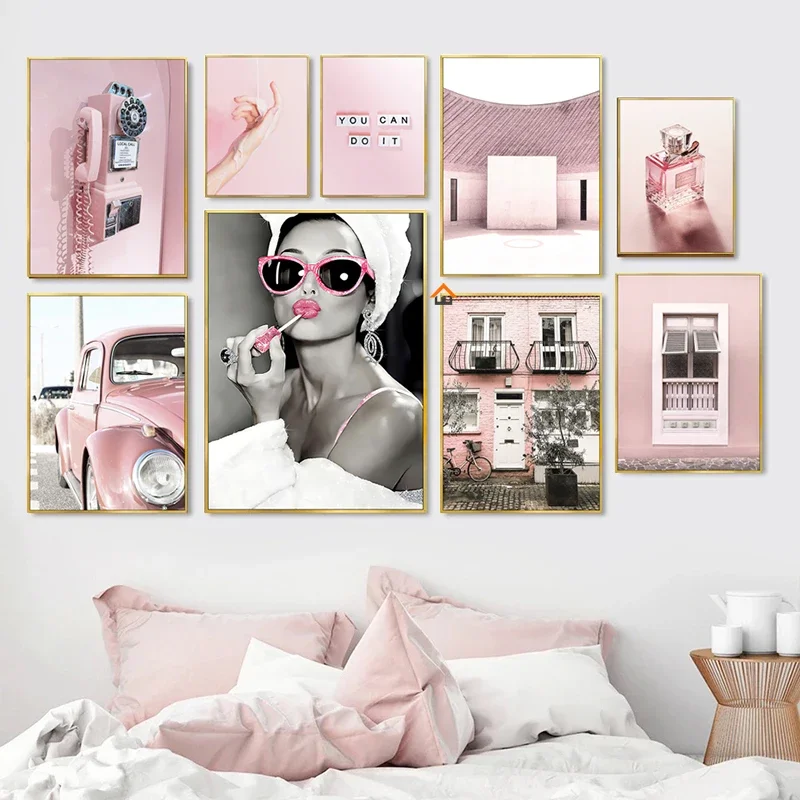Luxury Lifestyle - Luxury Perfume Women Pink Vintage Car