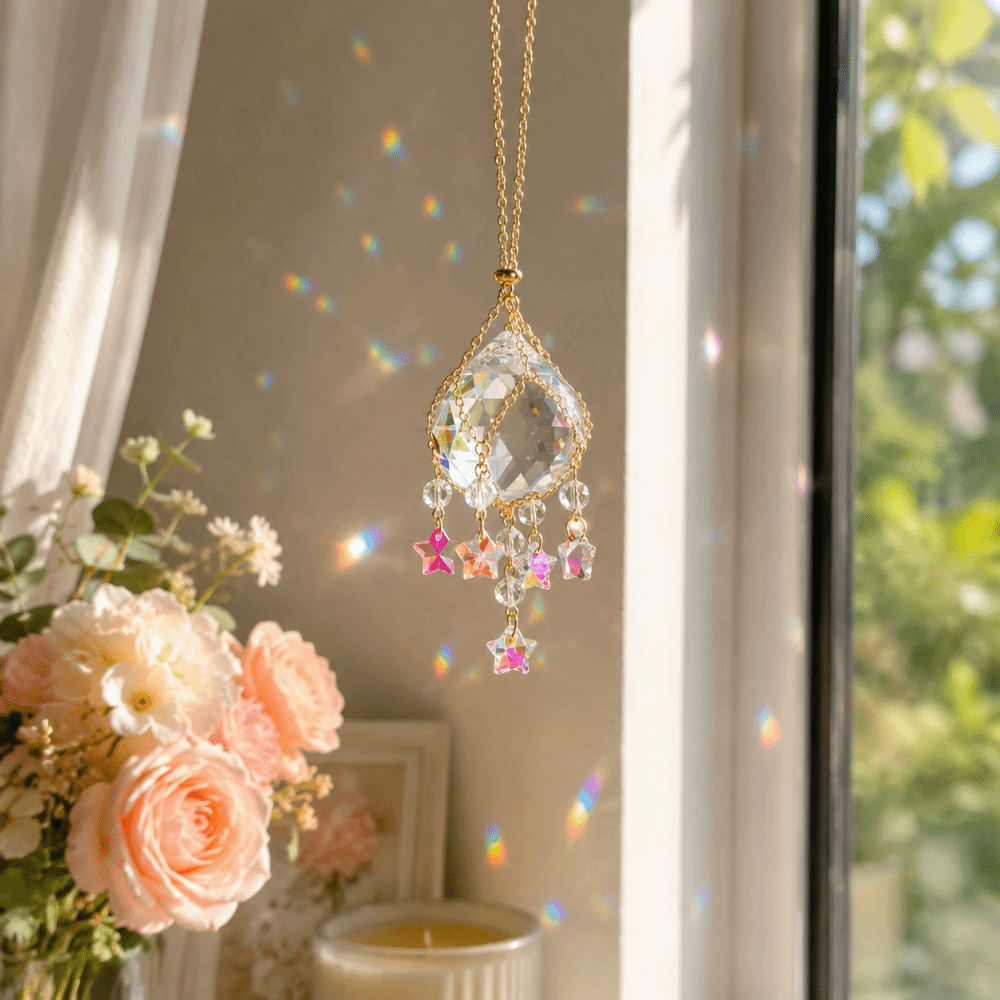 Transparent Crystal Glass Sun  - Crystal Ball Decor recension och pris