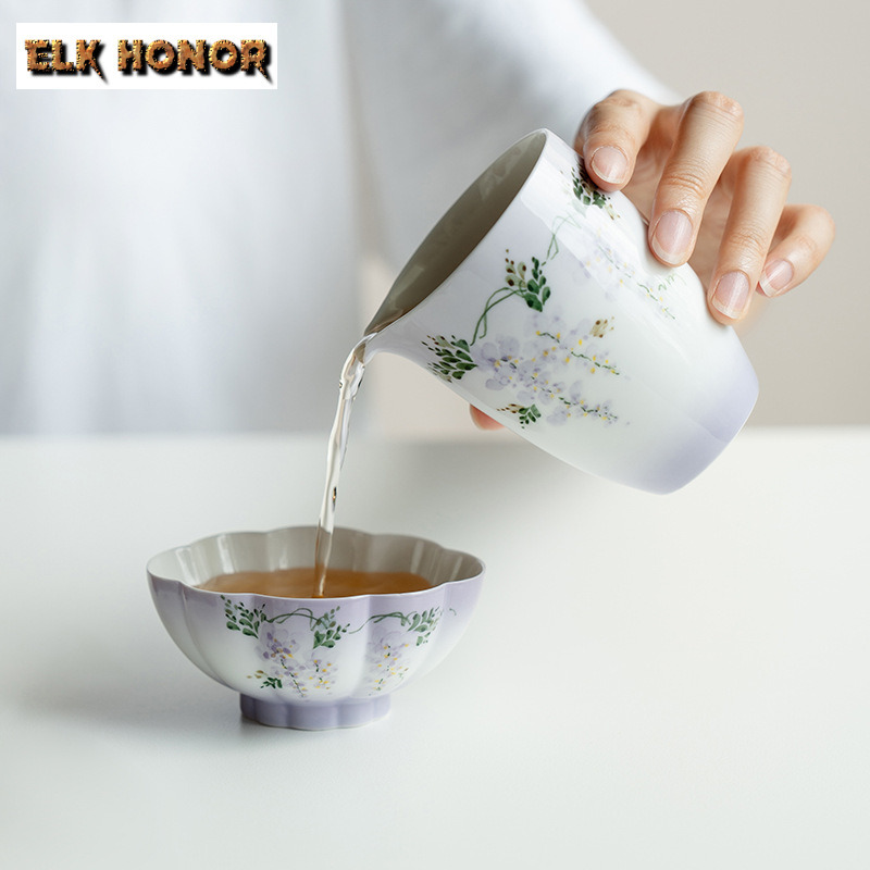 210ml Hand-painted Wisteria Fl - Handmade Ceramic Mug recension och pris