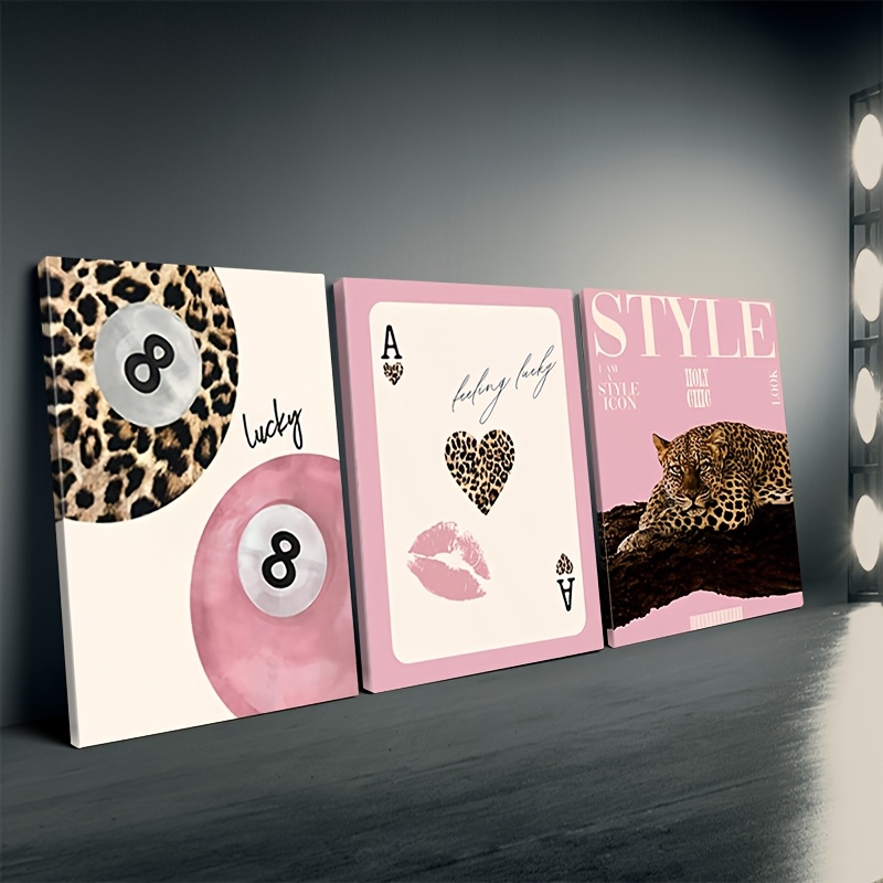 3pcs Leopard Cheetah Canvas Wa - Luxury Lifestyle recension och pris