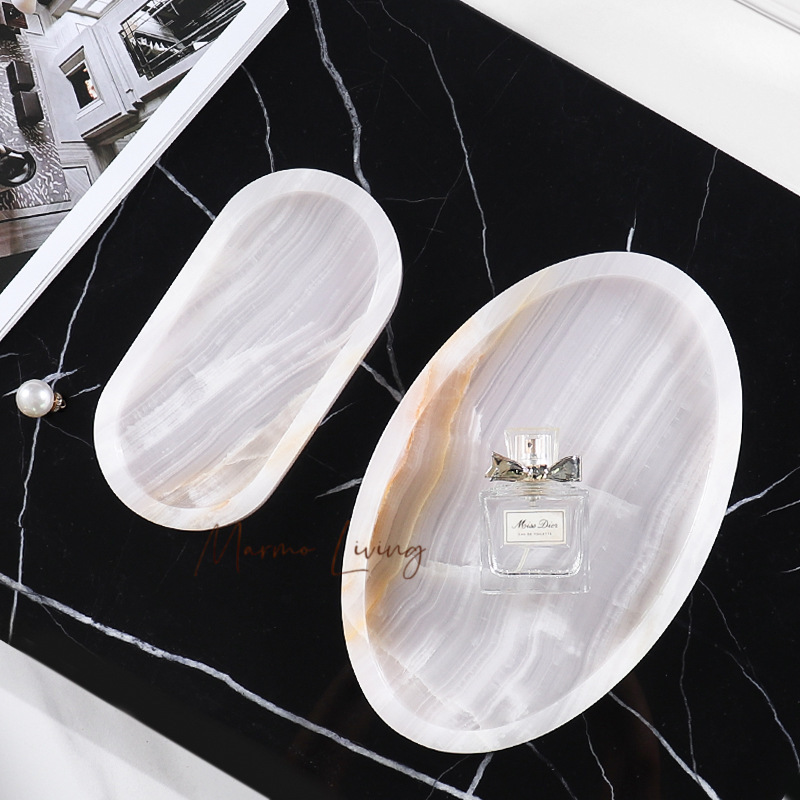 White Onyx Natural Marble Tray - Scented Candle Luxury recension och pris