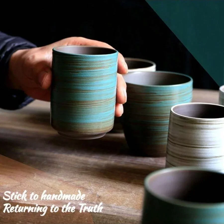 Hand-Painted Crackle Glaze Sto - Handmade Ceramic Mug recension och pris
