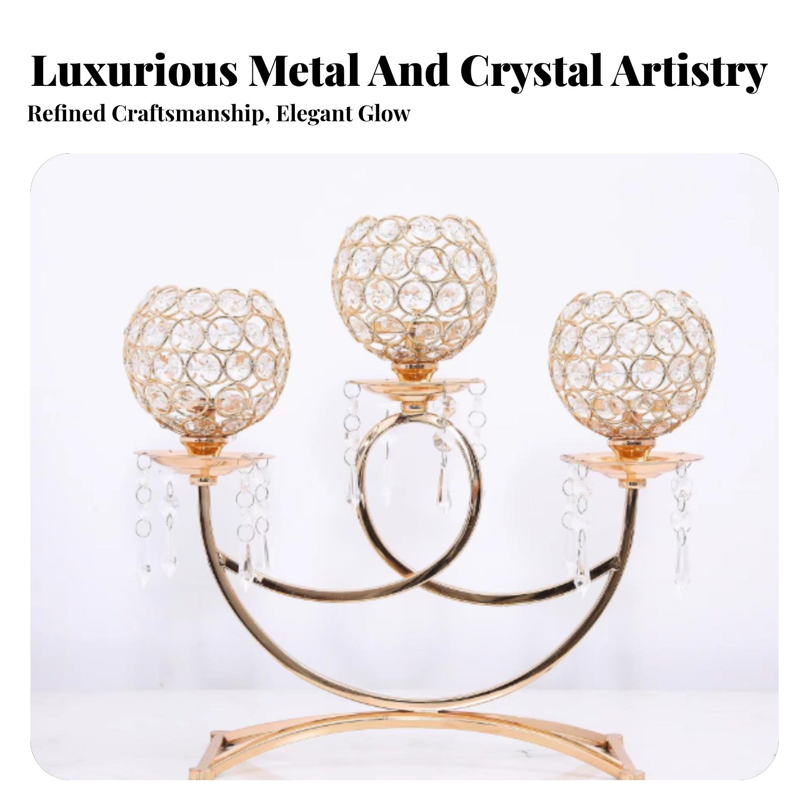 Vintage Metal Candle Holder, E - Crystal Ball Decor recension och pris