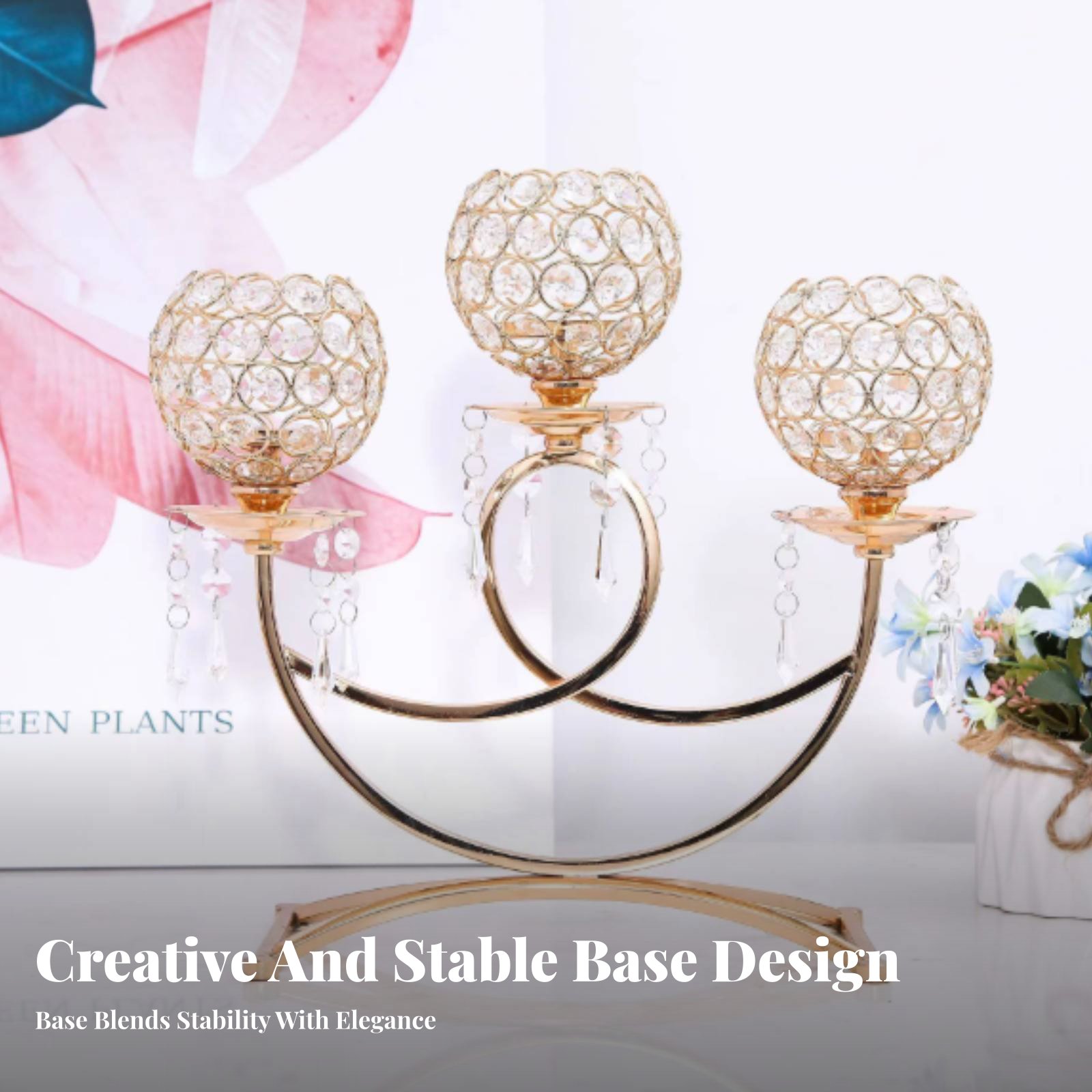 Vintage Metal Candle Holder, E - Crystal Ball Decor recension och pris